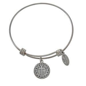 Footnotes Sterling Silver Extraordinary Life Religion Charm Slide Bracelet 7.75"